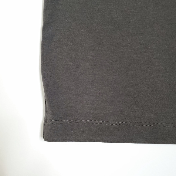 Eileen Fisher | Gray V Neck Viscose Jersey Dress - Picture 7 of 8